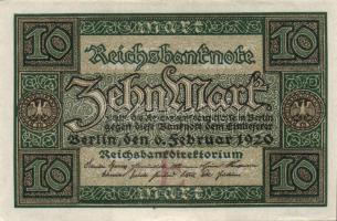 Német Birodalom / Weimari Köztársaság 1920. 10M T:I
