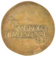 Kiss Nagy András (1930-1997) 1967. "IV. Miskolci Filmfesztivál 1967" kétoldalas bronz plak...