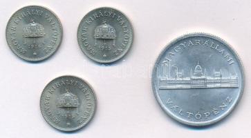 1915-1916. 10f Cu-Ni-Zn (3x) + 1945. 5P Al "Parlament" T:1-