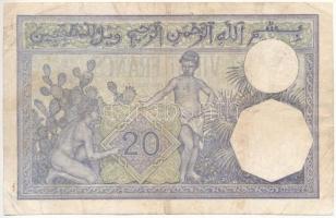 Algéria / Szövetséges megszállás 1941. 20Fr "R. 3532 515" T:III folt, kis szakadás, tűzőgé...