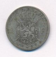 Belgium 1867. 2Fr Ag "II. Lipót" francia körirat T:3 Belgium 1867. 2 Francs Ag "Leopo...