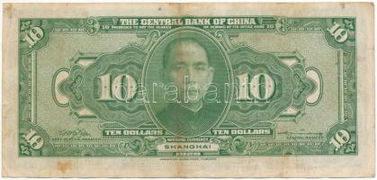 Kínai Köztársaság / Sanghaj 1928. 10$ "SX 362634 MK" T:III folt
Republic of China / Shang...