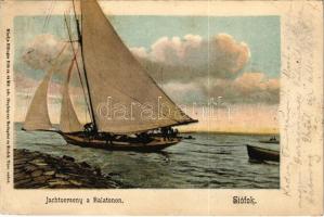 1903 Siófok, Jachtverseny a Balatonon. Ellinger Ede cs. és kir. udvari fényképész kiadása