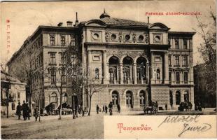 1903 Temesvár, Timisoara; Ferenc József színház, piac / theatre, market