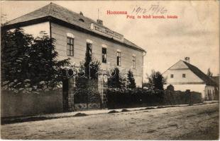 1912 Homonna, Homenau, Humenné; Polgári és felső kereskedelmi iskola. Hossza Gyula kiadása / school