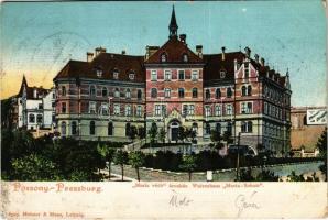 1904 Pozsony, Pressburg, Bratislava; Mária védő árvaház / Waisenhaus Maria-Schutz / orphanage (kopott sarkak / worn corners)