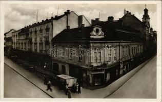 1939 Ungvár, Uzshorod, Uzhhorod, Uzhorod; kávéház, üzletek, piac / café, shops, market