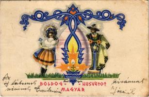 1942 Boldog magyar húsvétot / Hungarian Easter irredenta greeting s: Bozó Gyula (EK)