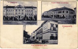 1908 Zalaegerszeg, Gimnázium, Felső kereskedelmi iskola, Fangler Mihály üzlete és saját kiadása (Rb)