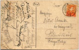 1933 Komló, Anna akna + "ÚJDOMBÓVÁR - KOMLÓ 208" vasúti mozgóposta bélyegző (r)