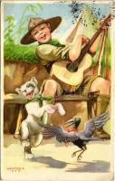1939 A cserkész vidám és meggondolt. Cserkész levelezőlapok kiadóhivatala / Hungarian boy scout art postcard s: Márton L. (EK)