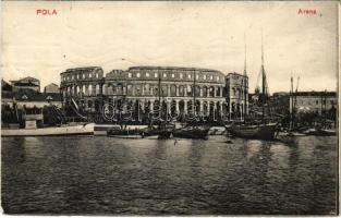 1910 Pola, Pula; Arena / Amfiteátrum. Hátoldalon Kézdi-Kovács László festőművésznek címzett levél / amphitheatre (EK)