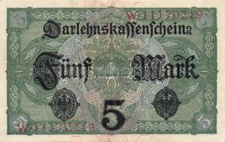 Német Birodalom / Császárság 1917. 5M (2x) kis ugrású sorszámokkal T:I