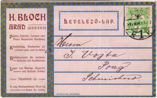 1913 Arad, Bloch H. nyomda reklámja és saját kiadása / publishing house advertisement (EK)