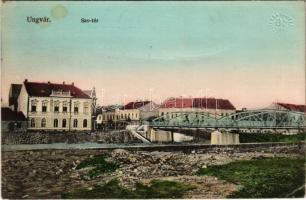 1914 Ungvár, Uzshorod, Uzhhorod, Uzhorod; Sas tér, híd / square, bridge (Rb)