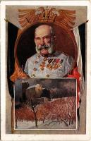 1917 Franz Josef I / Franz Joseph I of Austria. WWI German and Austro-Hungarian K.u.K. military propaganda. Deutscher Schulverein Karte Nr. 787. (EK)