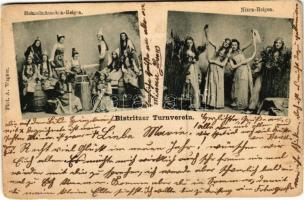 1904 Bistritzer Turnverein. Heinzelmännchen-Reigen, Nixen-Reigen / Transylvanian folklore from Bistrita. Phot. A. Wagner (fa)