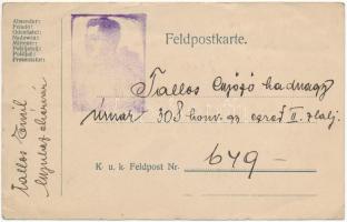 1917 Feldpostkarte / Tábori Postai Levelezőlap IV. Károly képével / WWI Austro-Hungarian K.u.K. military field postcard with Charles I of Austria (EB)