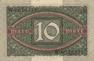 Német Birodalom / Weimari Köztársaság 1920. 10M (6x) kis ugrású sorszámokkal T:I