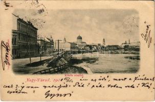 1900 Nagyvárad, Oradea; Körös részlet, zsinagóga, híd. Sonnenfeld A. kiadása / Cris riverside, synagogue, bridge (EB)