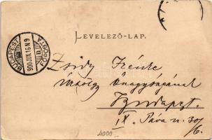 1900 Nagyvárad, Oradea; Körös részlet, zsinagóga, híd. Sonnenfeld A. kiadása / Cris riverside, synag...