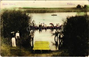 Amara, Baile Amara, Vederea Lacului / beach, bathers, rowing boat. Costica Acsinte Fotograf (Slobozia) photo (fl)