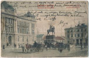 Belgrád, Belgrade, Beograd; Le place du Theatre / Theatre Square. leporellocard with 10 pictures (small tear)