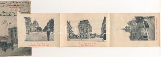 Belgrád, Belgrade, Beograd; Le place du Theatre / Theatre Square. leporellocard with 10 pictures (sm...