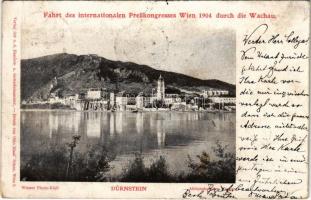 1905 Dürnstein, Fahrt des internationalen Preßkongresses Wien 1904 durch die Wachau. Wiener Photo-Klub (fl)