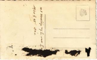 1940 Dés, Dej; A tiszalöki 108. Hadtáp zlj. csoportképe, kerékpár / Hungarian military, group of sol...