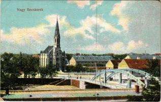 Nagybecskerek, Zrenjanin, Veliki Beckerek; Református templom, híd. Photograph Oldal István / Calvinist church, bridge (EK)