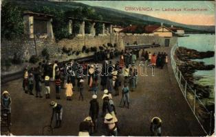 1909 Crikvenica, Cirkvenica; Ladislaus Kinderheim / Gyermekotthon, árvaház / orphanage (szakadás / tear)