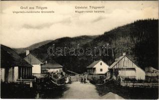 Gyergyótölgyes, Tölgyes, Tulghes; Magyar-román határhely. Niszel Lőrinc kiadása / Ungarisch-rumänische Grenzstelle / Hungarian-Romanian border station (EK)