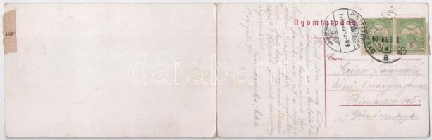 1909 Gyergyószentmiklós, Gheorgheni; Gyilkostó. Két-részes kihajtható panorámalap / Lacul Rosu (Ghil...