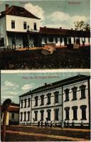 1913 Belényes, Beius; vasútállomás, M. kir. állami polgári leányiskola. Süssmann Lázár kiadása / railway station, girl school (EB)