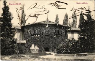 1908 Buziás-fürdő, Baile Buzias; Bazar szálloda, nagyáruház. Francz Testvérek kiadása / hotel, shop (EK)
