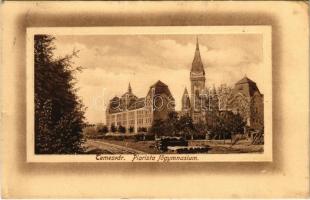 1914 Temesvár, Timisoara; Piarista főgimnázium, vasútvonal / grammar school, railway line (EK)