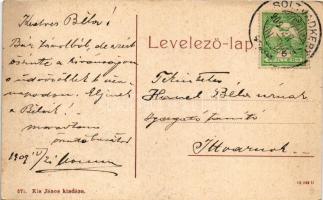 1909 Soltvadkert, Solt-Vadkert; Evangélikus iskola, Kossuth szobor. W. L. (?) 571. Kis János kiadása...