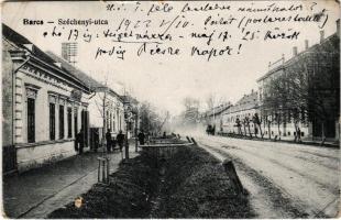 1922 Barcs, Széchenyi utca, Drávavidék szerkesztősége (lyuk / hole)