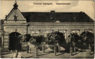 1909 Enying, Takarékpénztár. Polgár Jenő kiadása (EM)