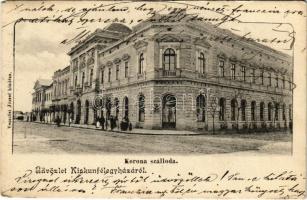1905 Kiskunfélegyháza, Hotel Korona szálloda és kávéház. Vesszősi József kiadása (EM)