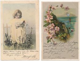 4 db hosszú címzéses üdvözlőlap 1899-1900