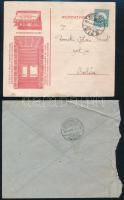 1927 Korányi és Fröhlich lakatosáru- és redőnygyára Bp. fejléces borítékja + Eckmayer István cs. és ...