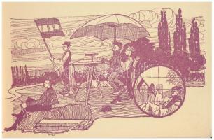 Felmérési életképek. Thuróczi Krachun Károly 10 rajza - képeslapfüzet 10 képeslappal. Koczányi Béla ...