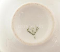 Keleti kávéskészlet. Komplett. Réz, porcelán betéttel. Jelzett