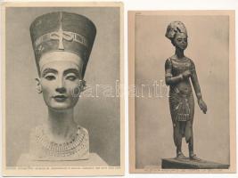 10 db RÉGI egyiptomi képeslap szobrokkal / 10 pre-1945 Egyptian postcards with sculptures