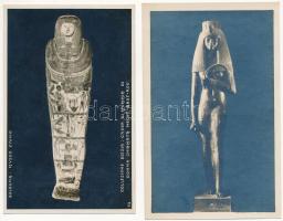 7 db RÉGI egyiptomi képeslap szobrokkal / 7 pre-1945 Egyptian postcards with sculptures
