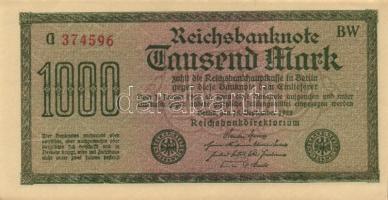 Német Birodalom / Weimari Köztársaság 1922. 1000M (5x) kis ugrású ill. egymás utáni sorszámokkal T:I