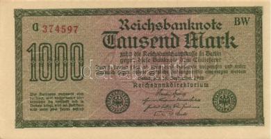 Német Birodalom / Weimari Köztársaság 1922. 1000M (5x) kis ugrású ill. egymás utáni sorszámokkal T:I