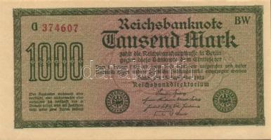 Német Birodalom / Weimari Köztársaság 1922. 1000M (5x) kis ugrású ill. egymás utáni sorszámokkal T:I